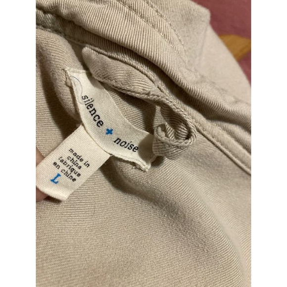 Beige Drawstring Draped Coat - Silence & Noise - Tan Cinched Jacket - Picture 8 of 9